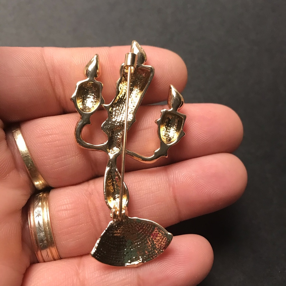 Goldtone Lumiere brooch beauty and beast character - Picture 7 of 12